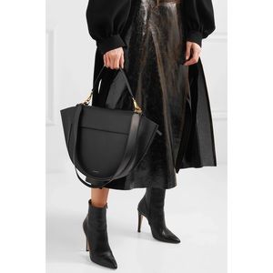 Wandler Hortensia Black Logo Embossed Shoulder Bag